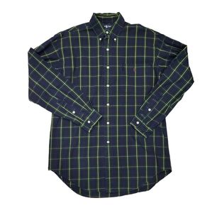 Ralph Lauren men's thick 100% cotton plaid casual button down shirt, M